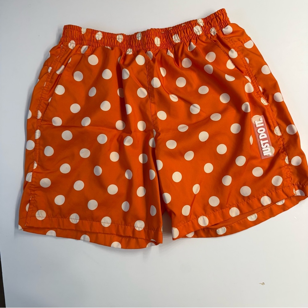 Nike Orange and White Polka Dot Shorts